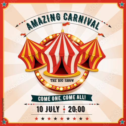Vintage carnival banner. Ci...
