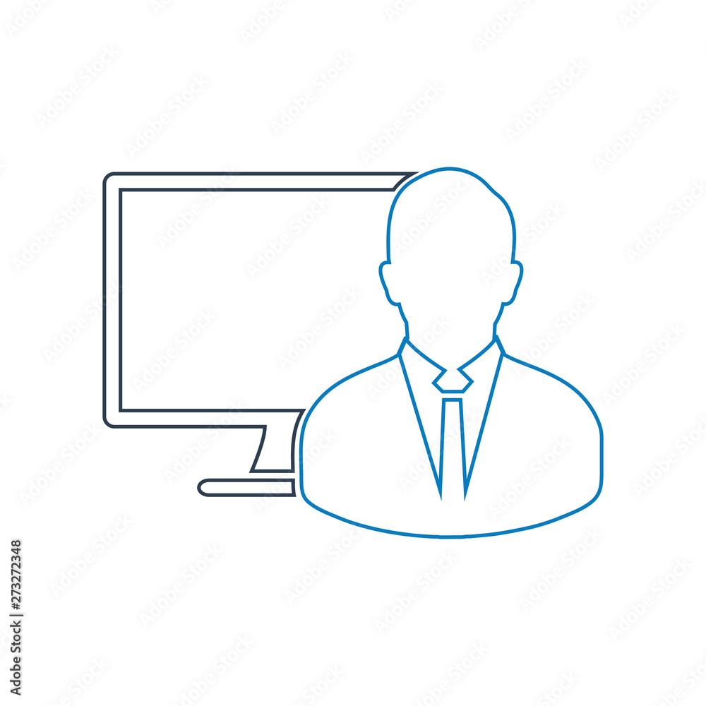 Computer User Icon. Line style vector EPS. Computer User Icon. Line style vector EPS.