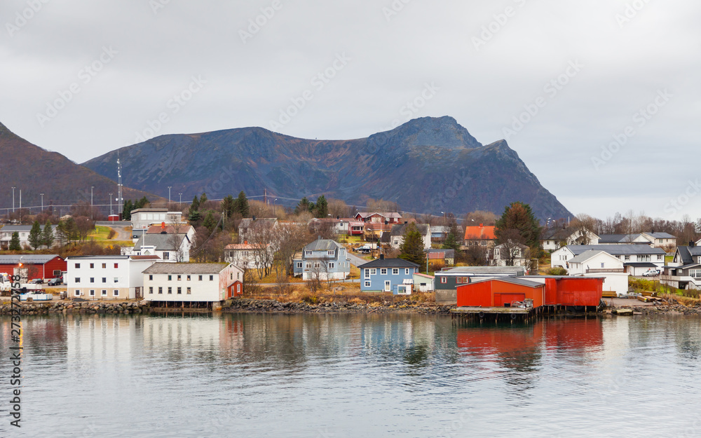 Risoyhamn Waterfront.  Risoyhamn is a small village on the island of Andoya in Nordland, Norway.