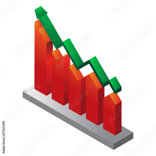 3d Render Business Graph With Going Up Arrow