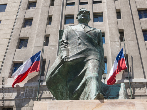 Monument to Chilean statesman and political figure. Salvador Allende in Santiago de Chile photo