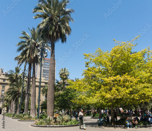 Panorama of Plaza de Armas square in Santiago de Chile. photo