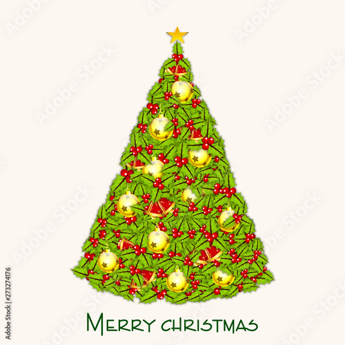 Merry Christmas celebration with decorative x-mas tree.