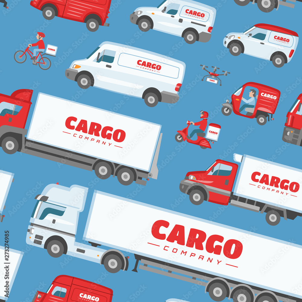 Cargo truck vector van or minivan car for delivery or transportation freight illustration set of mock up cargo van vehicle delivering or transporting load isolated on white background