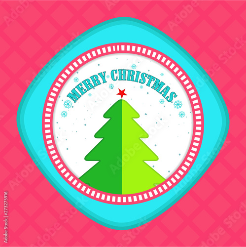 Tag, label and sticker for Merry Christmas.