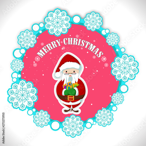 Tag, label and sticker for Merry Christmas.