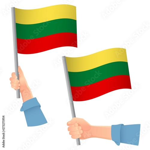 lithuania flag in hand icon