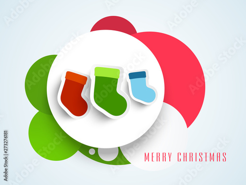 Tag, sticker and label for Merry Christmas.