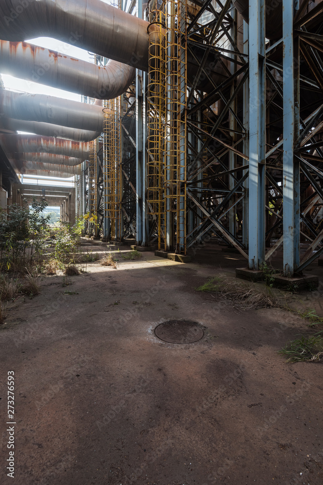 Industrial buildings in an abandoned factory