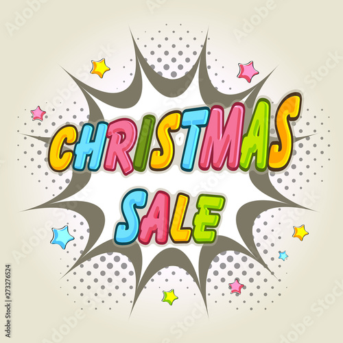 Colorful sale text for Merry Christmas celebration.