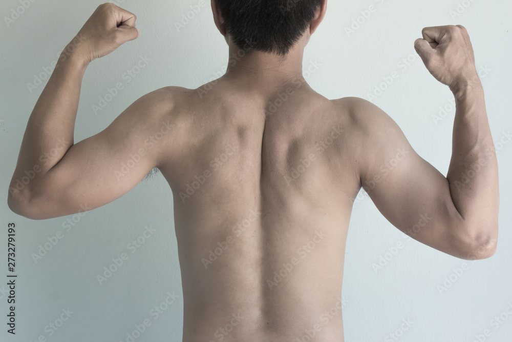 back of skinny man Stock Photo