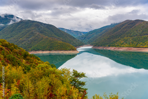 Landscape of Zhinvalskoe Reservoir, Georgia. Forty kilometers north of Tbilisi. photo