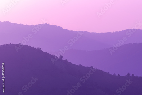 Fototapeta Naklejka Na Ścianę i Meble -  ultra violet purple summer landscape
