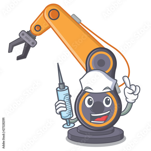 Nurse toy industrial robotic hand the a cratoon photo