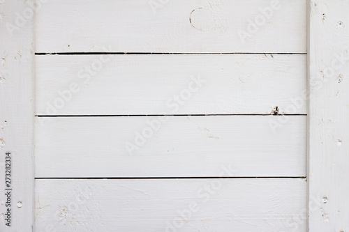 White wooden background, painted board, top view