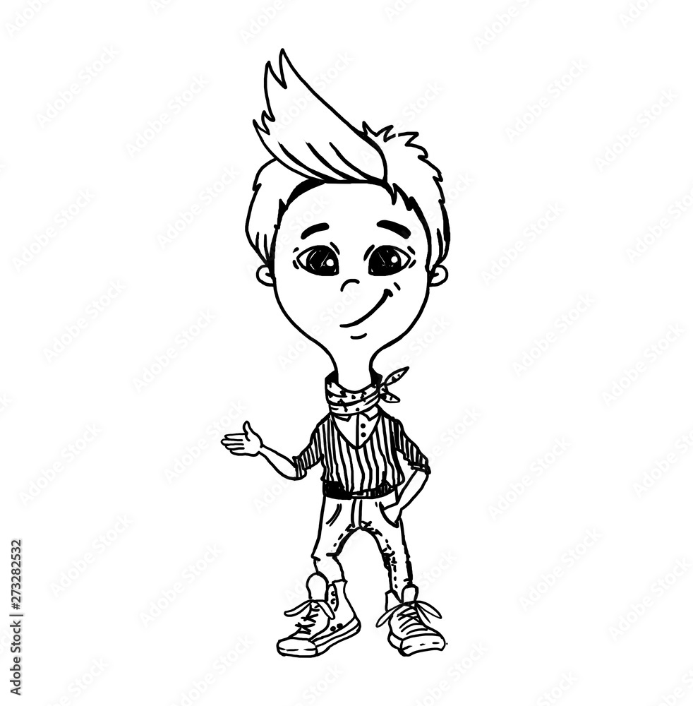 Avatar Young smiling boy standing with right hand icon pictogram hand drawn sketching Avatar Young smiling boy standing with right hand icon pictogram hand drawn sketching