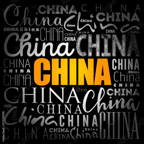 China wallpaper word cloud, travel concept background