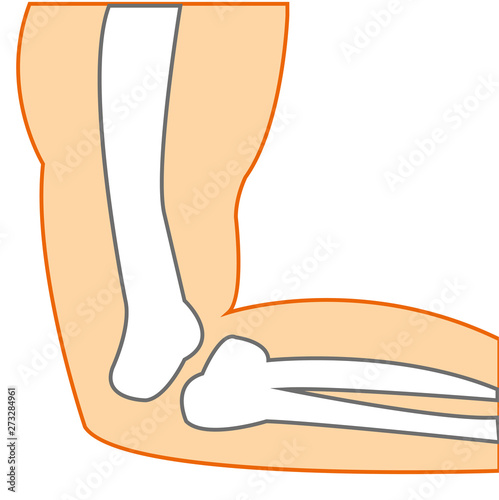 Construction elbow person on white background is insulated