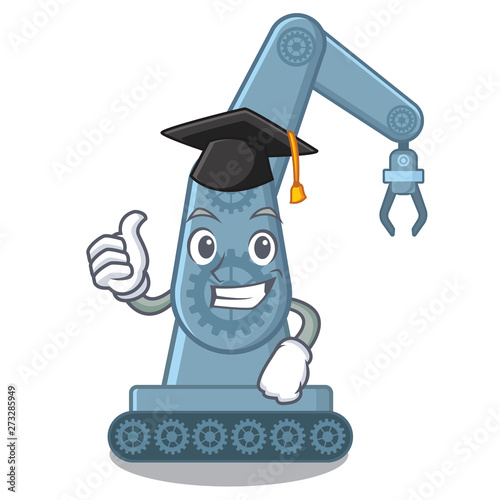 Graduation mechatronic robotic arm in mascot shape