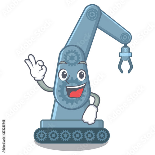 Okay mechatronic robotic arm in mascot shape