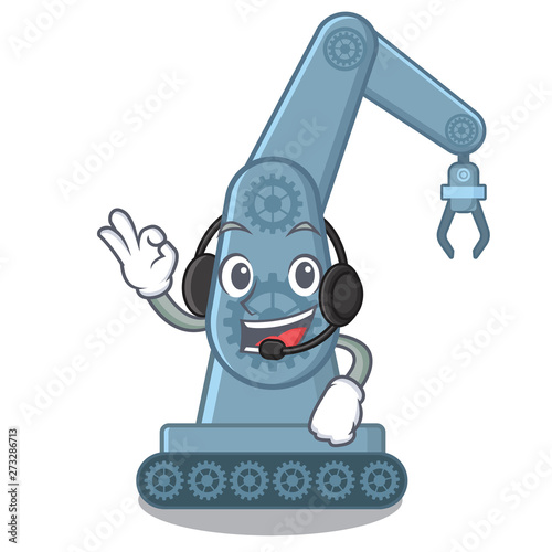 With headphone toy mechatronic robot arm cartoon shape