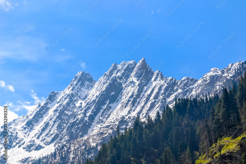 Kashmir Himalaya, Indian Himalayan Region Jammu and Kashmir, India. Great Himalayan axis runs southeast from Nanga Parbat to Nun Kun and Pir Panjal pass form northern boundary of Kashmir Himalaya.