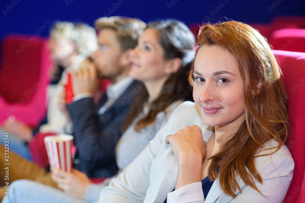 Fototapeta premium woman in the cinema