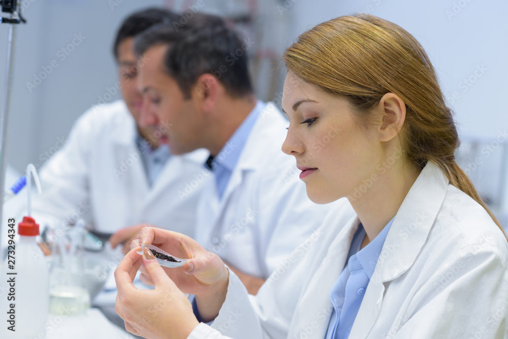 female student in the lab