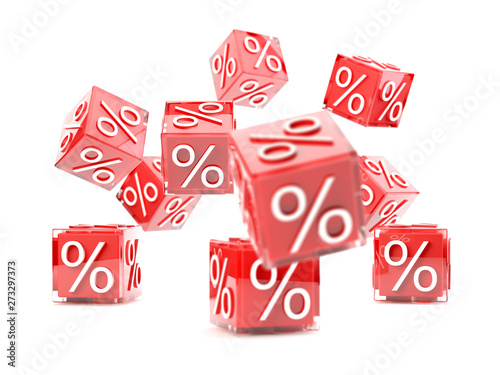 Red sale cubes, promotion concept - 3d illustration