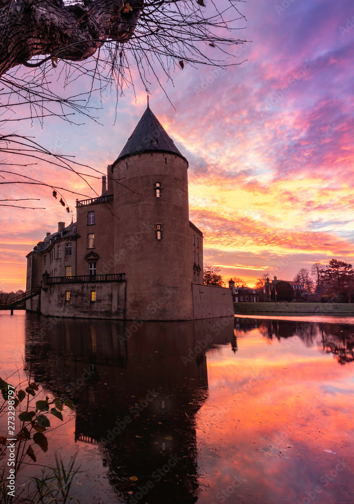 Water castle Gemen with dramatic Sky