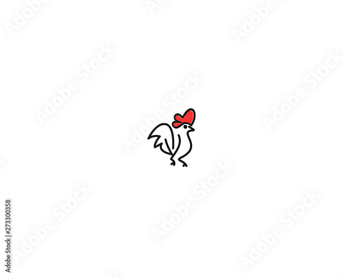 Abstarct rooster ( hen ) Logo template. Vector illustration.
