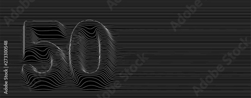 50th Year Anniversary Celebration Design. Abstract Wale lines Pattern Design.