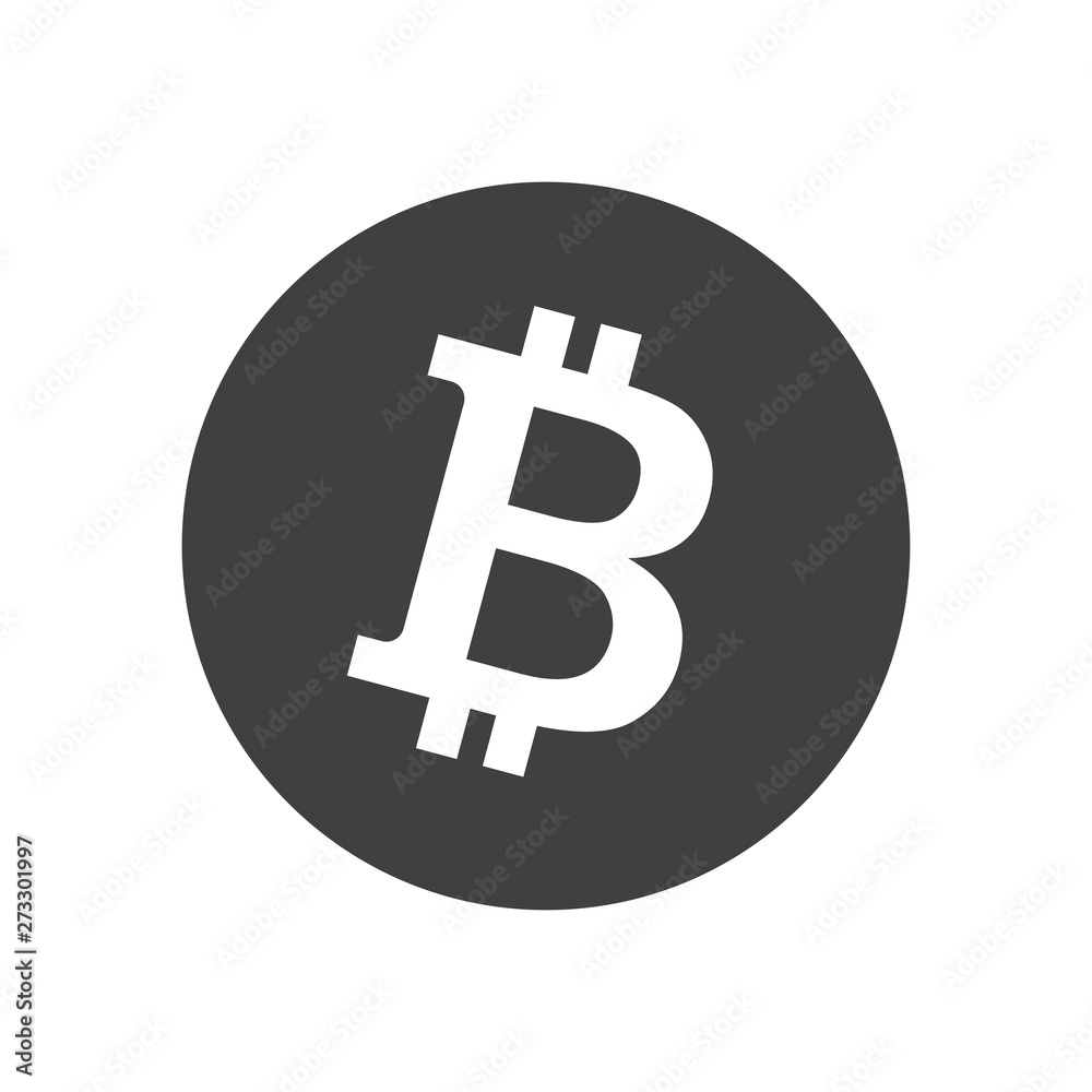 Bitcoin monochrome icon isolated on white background. Vector illustration. Bitcoin monochrome icon isolated on white background. Vector illustration.