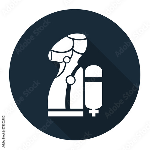 Wear SCBA (Self Contained Breathing Apparatus) Symbol Isolate On White Background,Vector Illustration