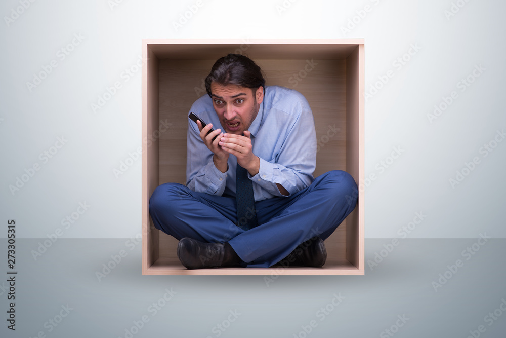 Employee working in tight space