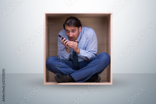 Employee working in tight space