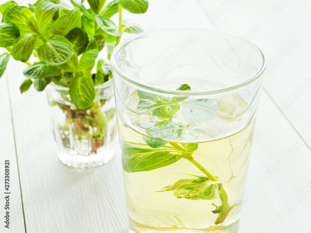 Mint tea in glass Mint tea in glass