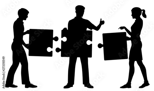 Jigsaw people silhouette