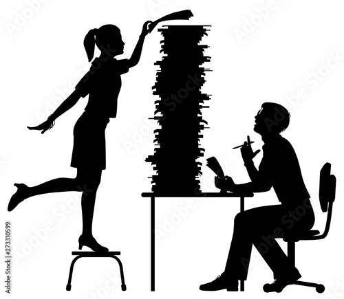 Office workload silhouette