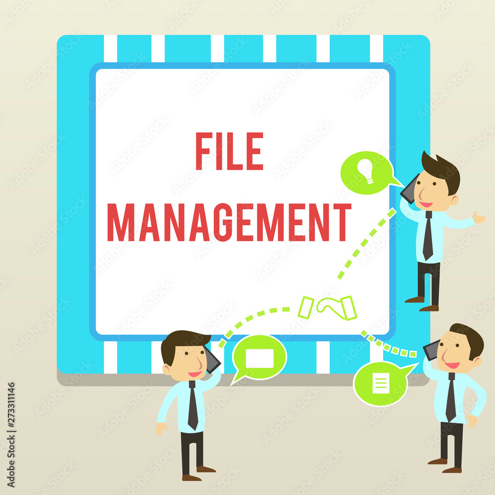 Word writing text File Management. Business concept for computer program that provides user interface to analysisage data Businessmen Coworkers Conference Call Conversation Discussion Mobile Phones. Word writing text File Management. Business concept for computer program that provides user interface to analysisage data Businessmen Coworkers Conference Call Conversation Discussion Mobile Phones.