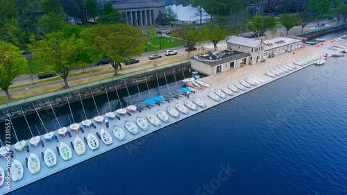 this shot was taken from the bird view in my Drone in Boston, Massachusetts, we can see the bay the cross bridge and much more
