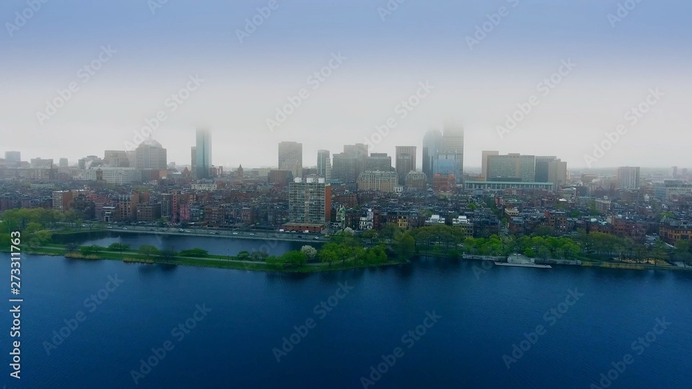 this shot was taken from the bird view in my Drone in Boston, Massachusetts, we can see the bay the cross bridge and much more