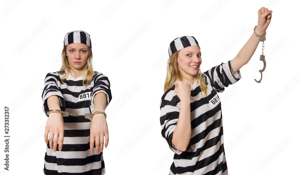 Prisoner isolated on the white background Prisoner isolated on the white background