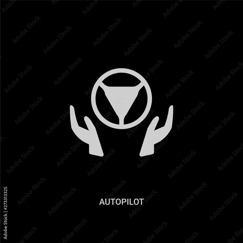 white autopilot vector icon on black background. modern flat autopilot from general concept vector sign symbol can be use for web, mobile and logo. white autopilot vector icon on black background. modern flat autopilot from general concept vector sign symbol can be use for web, mobile and logo.