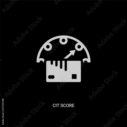 white cit score vector icon on black background. modern flat cit score from general concept vector sign symbol can be use for web, mobile and logo.
