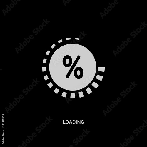 white loading vector icon on black background. modern flat loading from general concept vector sign symbol can be use for web, mobile and logo.