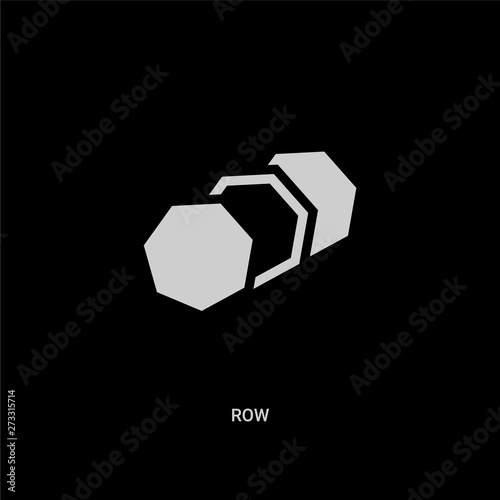 white row vector icon on black background. modern flat row from geometric figure concept vector sign symbol can be use for web, mobile and logo.