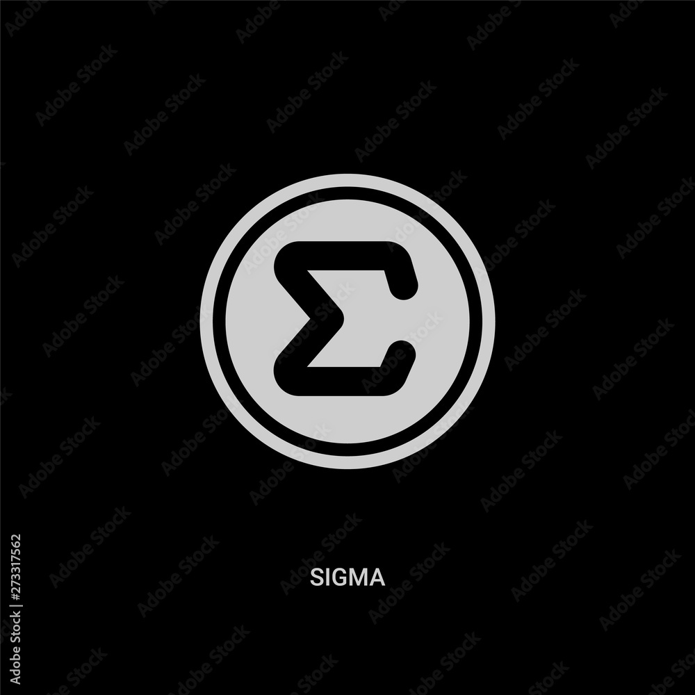 white sigma vector icon on black background. modern flat sigma from greece concept vector sign symbol can be use for web, mobile and logo. white sigma vector icon on black background. modern flat sigma from greece concept vector sign symbol can be use for web, mobile and logo.