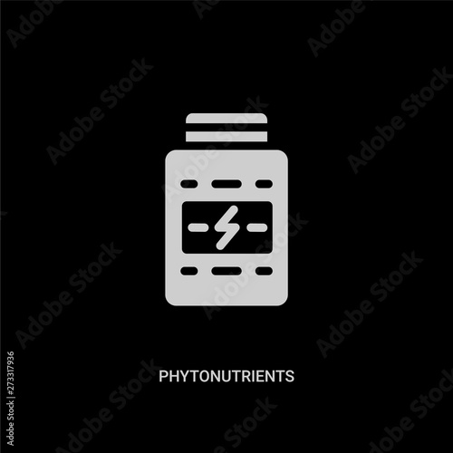 white phytonutrients vector icon on black background. modern flat phytonutrients from gym and fitness concept vector sign symbol can be use for web, mobile and logo.