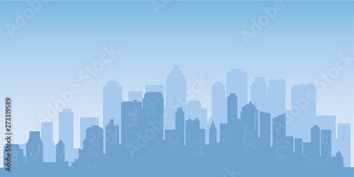 Buildings silhouette cityscape background. Modern architecture. Urban city landscape. © Zenzeta
